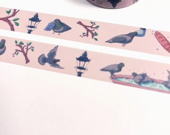 Pigeon Washi Tape: City Pigeons for Journaling & Scrapbooking