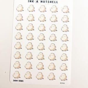 Adesivi per uccelli – Cinciallegre luccicanti / Foglio di adesivi opachi carini per journaling, scrapbooking e amici di penna