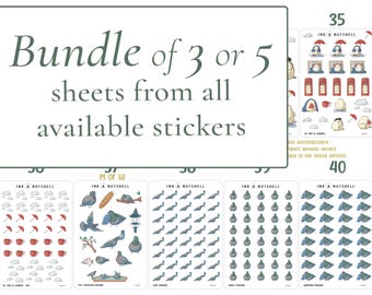 Sticker Sheet Bundle: Matte & Washi Paper Planner Stickers