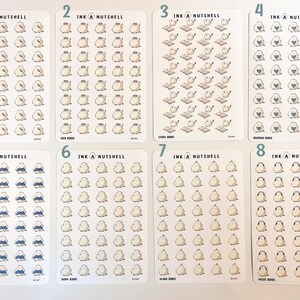 Lot de feuilles d'autocollants - 3 ou 5 feuilles au choix | Stickers papier mat et Washi | Stickers oiseaux, Stickers agenda mignons, Fournitures pour journal
