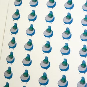 Pigeon Matte or Washi Sticker Sheet: Happy Pigeons Journaling Stickers