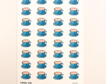 Coffee Tracker Stickers: Matte or Washi Sticker Sheet for Journaling & Scrapbooking