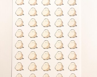 Bird Matte Sticker Sheet: Long-Tailed Tits Journaling Stickers