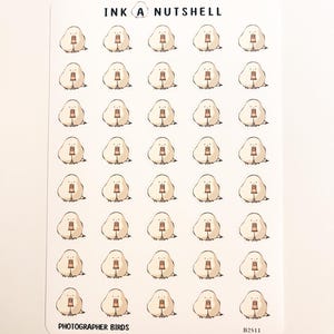 Stickers oiseaux – Mésanges à longue queue de photographe | Jolie feuille d'autocollants mate pour journal, scrapbooking et correspondants