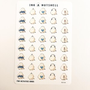 Stickers oiseaux – Activités amusantes Seins à longue queue | Jolie feuille d'autocollants mate pour journal, scrapbooking et correspondants