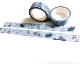 Cinta washi de búhos: búhos invernales para diarios y álbumes de recortes