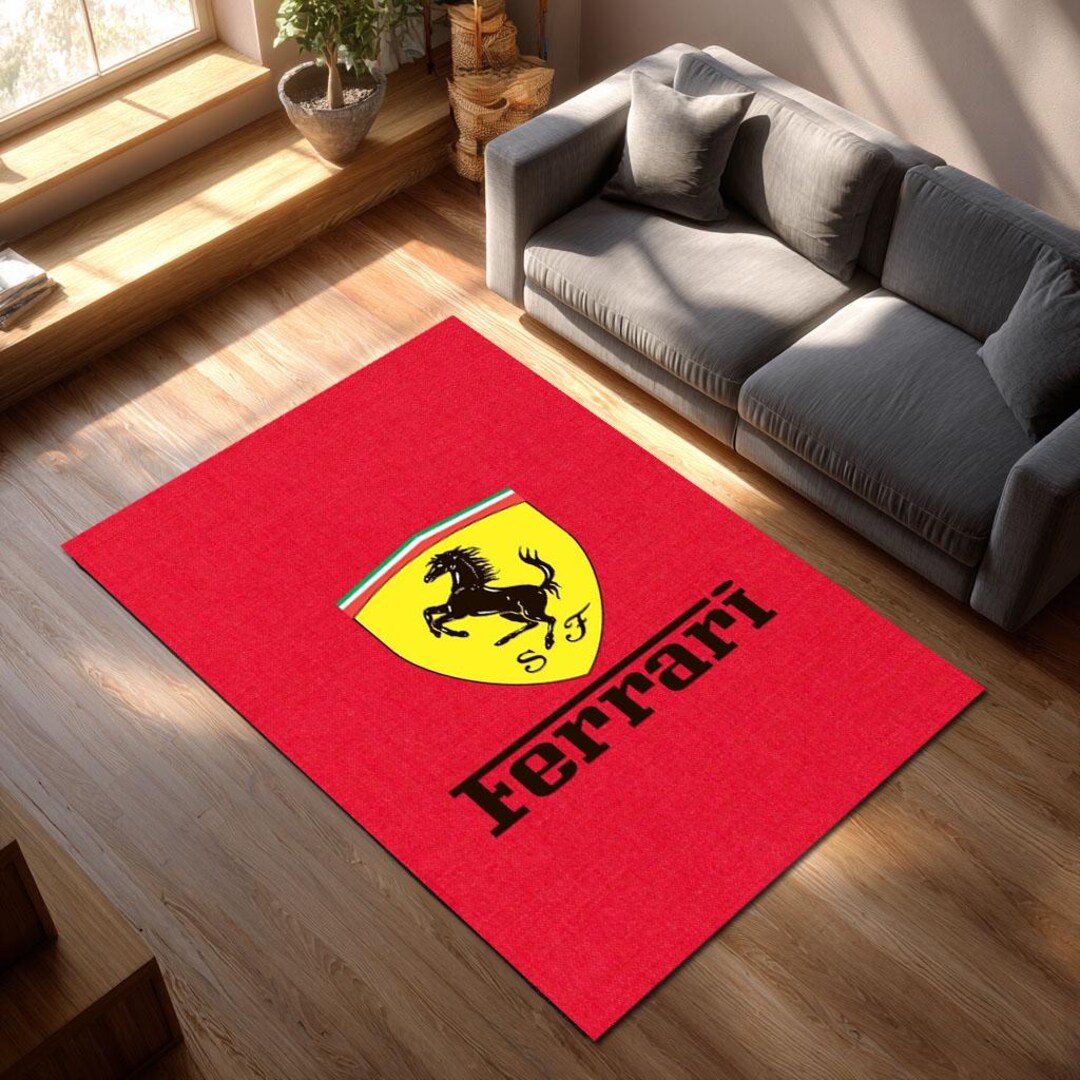 Custom Ferrari Rug, Race Car Garage Decor, Personalized Print - Etsy