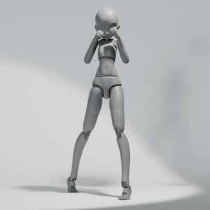 1/10 Female Body - Articulated figure | BJD Mechanical - Ball Joint Doll Base for 3D printing - Digital STL
