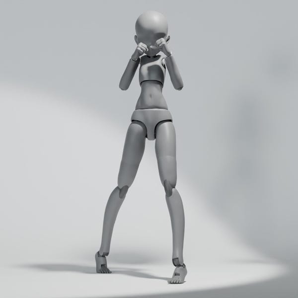 1/10 Female Body - Articulated figure | BJD Mechanical - Ball Joint Doll Base for 3D printing - Digital STL