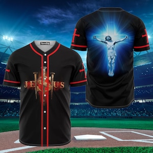 Jesus Saved My Life Baseball Jersey Shirt 3D Printed Christian Cross Design