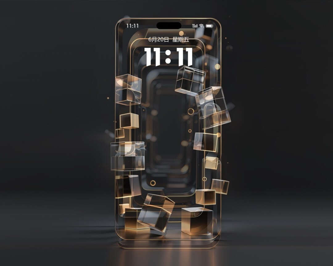 4k Glass Crystal iPhone Wallpaper | Modern Mobile Lock Screen (digital ...