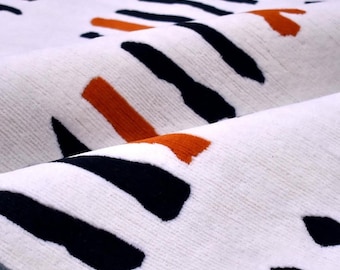 Hand Knotted Tibetan Wool Rug, Modern Abstract Area Rug, Premium Handmade Carpet, Luxury White Black Orange Rug, Custom Size Rug
