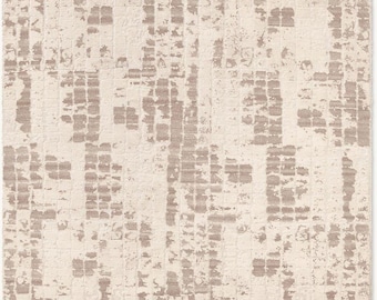 Handgeknoopt wollen vloerkleed – modern abstract beige noodlijdend gebied, vloerkleed voor interieur woonkamer, crème wollen tapijt: 10 x 14' geometrisch anijsontwerp