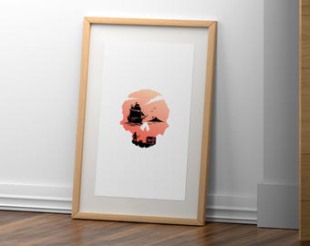 Skull - Sea of Thieves - Fan-Made - Poster - Portrait - Printable Wall Art - Minimalist illustration - Digital Download - PNG / JPEG / PDF