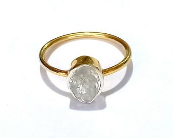 Polki Diamant Ring: Rose Cut, 14k vergoldetes Sterling Silber Vorschlag
