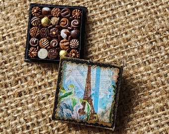 Miniature Box of Chocolates 12th Scale Polymer Clay Eiffel Tower