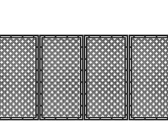 Puerta metálica ornamental / Diseño de paneles entrelazados / Puerta de privacidad cortada a láser / Puerta decorativa para exteriores / Puerta de entrada de acero personalizada