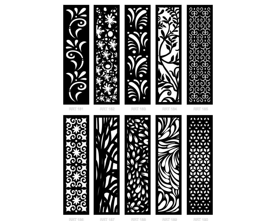 Vertical DXF Panel Files | Laser Cut Screen | CNC Plasma Art | Scroll ...