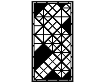 Modern Geometric Triangle And Square Asymmetrical DXF File For CNC Laser Cutting Decorative Screen Panel Vector Art Room Divider Patterns