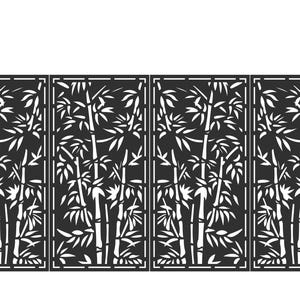 Bamboo Fence Panel | DXF Cut File Design | Laser Cut Bamboo Art | Garden Privacy Screen | CNC Plasma Panel