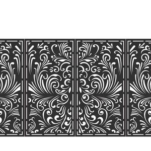 Flourish Swirl DXF Panel | Ornate Scroll Gate | Laser Cut Fence Design | CNC Plasma Ready | Metal Privacy Screen Template