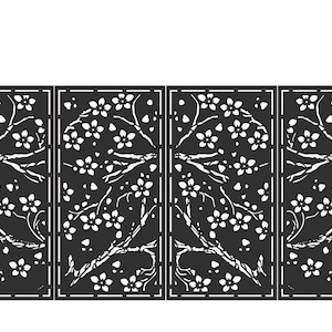 Cherry Blossom DXF | Floral Tree Panel | CNC Cut Gate Design | Nature Wall Art | Metal Screen Template | Instant Download File