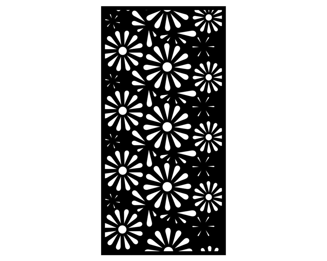 Daisy Flower Pattern DXF File, Laser Cut Screen Panel, Modern Floral ...