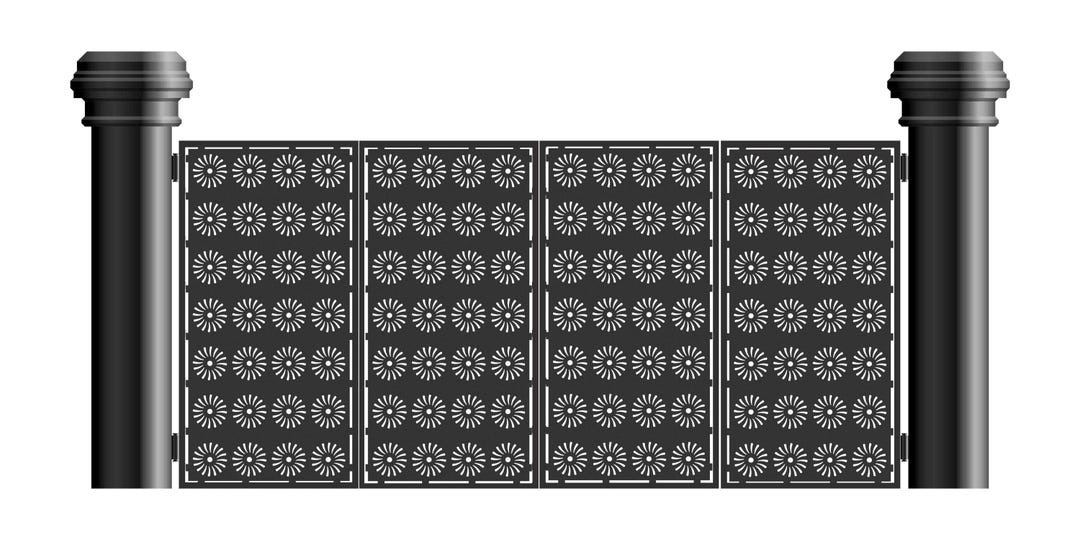 Modern Geometric Metal Gate | Laser Cut Starburst Pattern Gate Panel ...