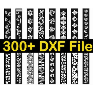 300+ DXF-Panel-Designs, Laser geschnittene Dekorplatten, CNC-Schnittdateien, Vertikalstreifen DXF, florale und geometrische Muster, Sofort-Download