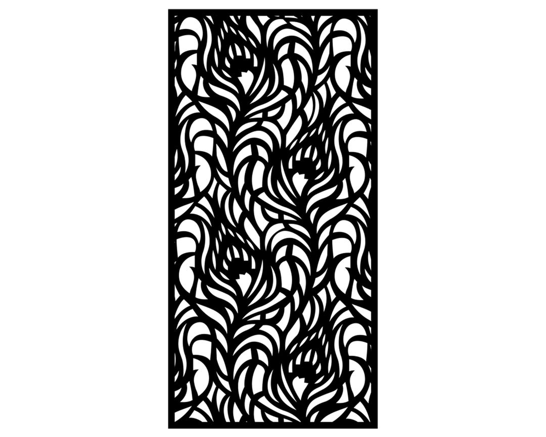 Organic Flowing Leaves Pattern DXF File, Laser Cut Screen Panel, Modern ...