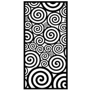 Spiralvirvelmandala tessellationsmönster DXF-fil, laserskuren skärmpanel, modern väggkonst