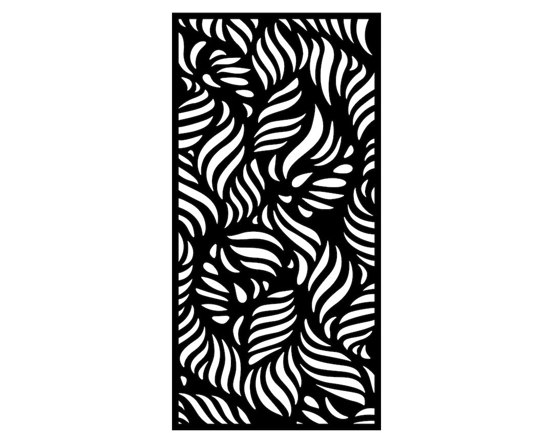 Dynamic Abstract Wavy Leaf Pattern - Professional DXF File for Laser ...