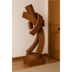 Corten Steel Garden Sculpture | Abstract Modern Outdoor Art | Weathered Metal Statue | Contemporary Yard Decor | Rusted Art Piece