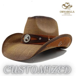 Women And Men Unisex Western Rodeo Cowboy Straw Hat Beach Sun Hat