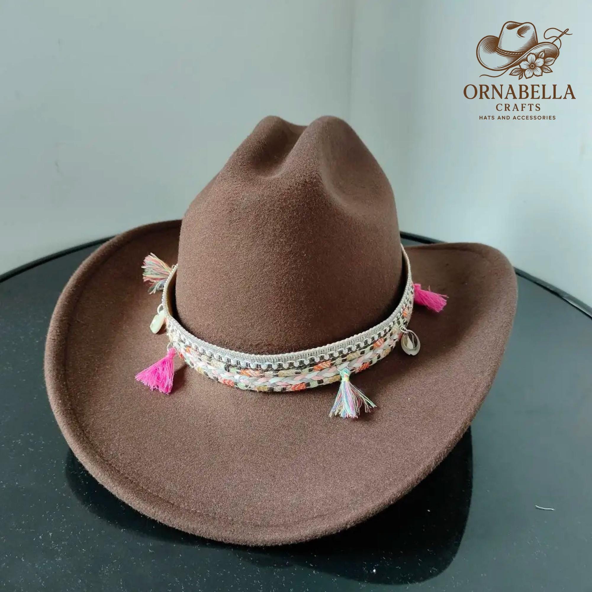 Olive Green Cowboy Hat: Western Style With Boho Braided Band  display picture 2