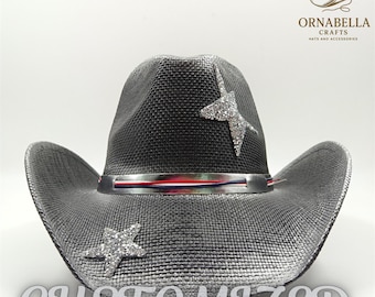 Damen und Herren Unisex Western Midnight Starlight Cowboyhut