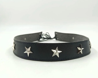 Cowboy Hat Band - Leather Strap with Bull Head Buckle and Conchos