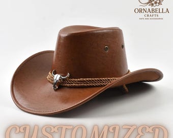 Cowboyhoed vintage stijl: uniseks kunstleer westernpanama
