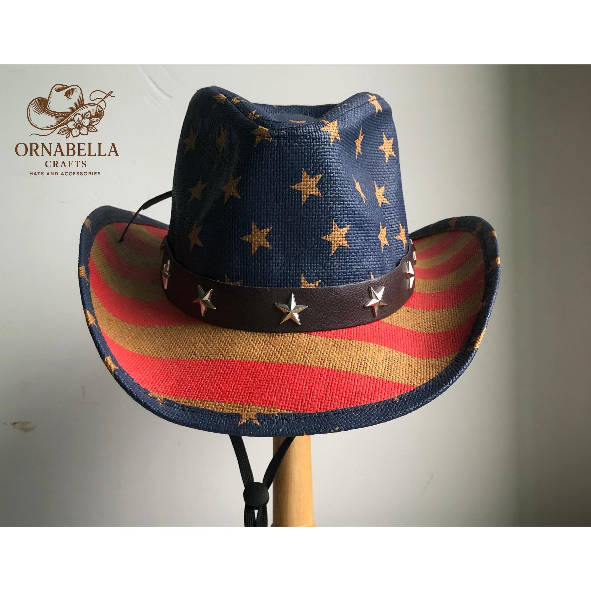 Patriotic American Flag Unisex Cowboy Western Style Hat for 