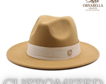 Fedora Hat: Camel and Ivory Western Style (Women’s Lightweight)