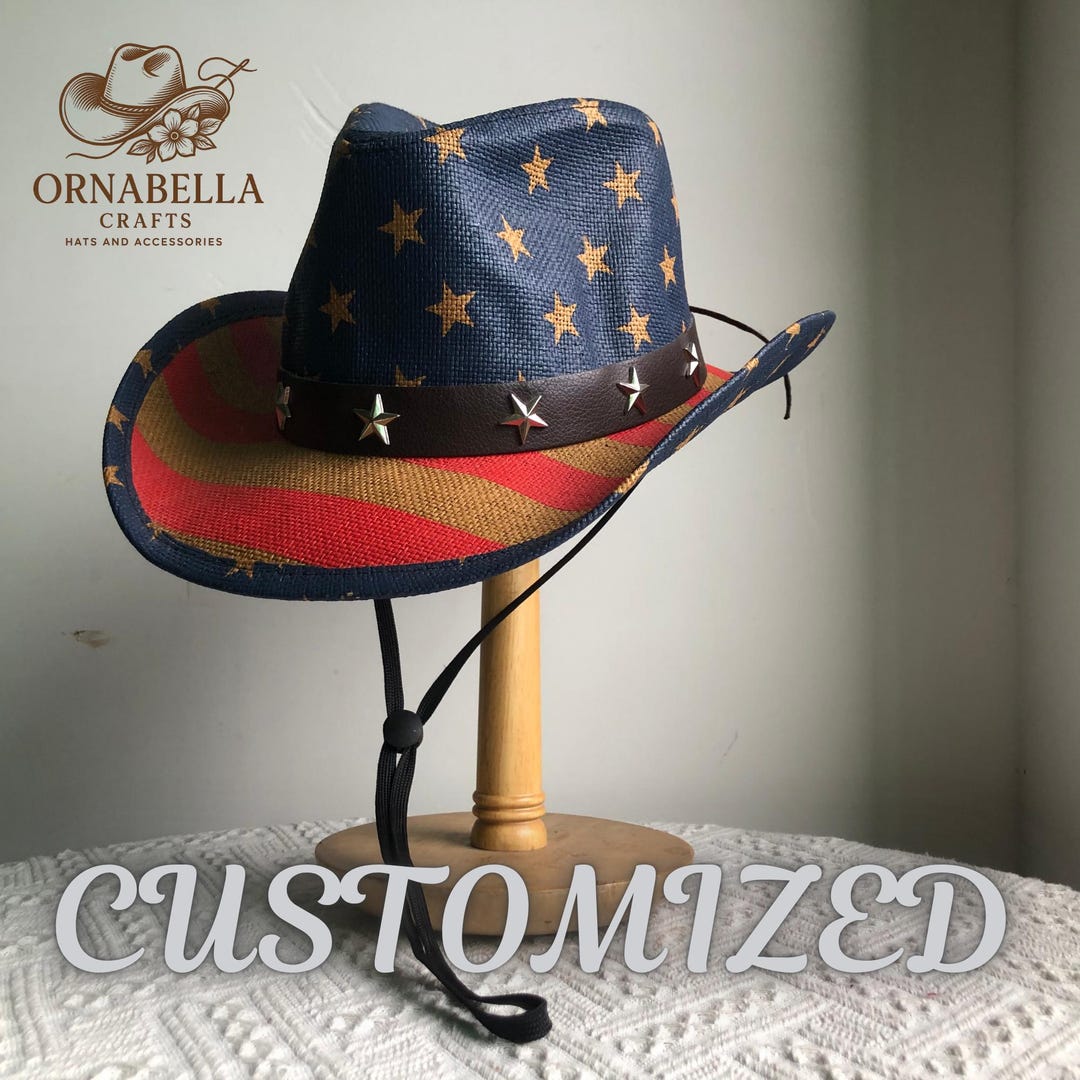 Patriotic American Flag Unisex Cowboy Western Style Hat for  display picture 1