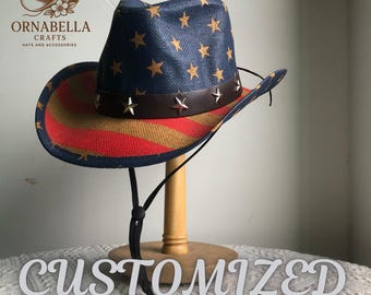 Patriotic American Flag Unisex Cowboy Western Style Hat for Men and Women