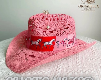 Sombrero de paja vaquero de rodeo occidental unisex para mujeres y hombres, sombrero para el sol en la playa