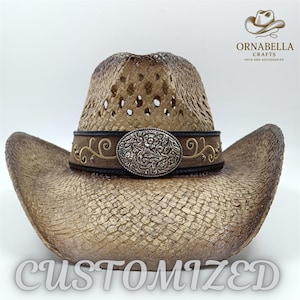 Women And Men Unisex Western Rodeo Cowboy Straw Hat Beach Sun Hat