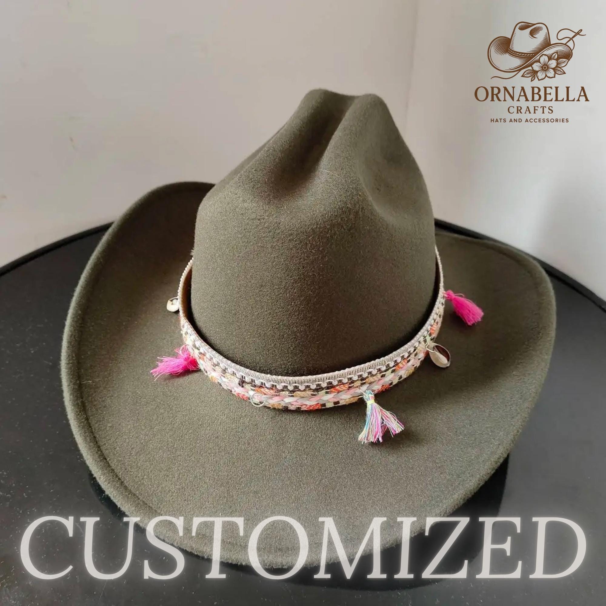 Olive Green Cowboy Hat - Etsy display picture 2