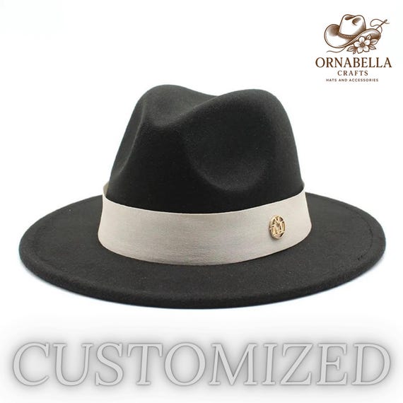Rodeo Fedora Hat - Elegant Wide Brim With Gold Accent - Etsy  display picture 2