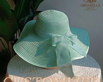Women Western Rodeo Cowboy  Straw Hat Beach Sun Hat