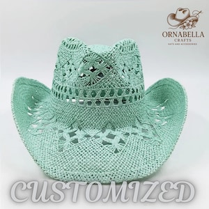 Women And Men Unisex Western Rodeo Cowboy  Straw Hat Beach Sun Hat
