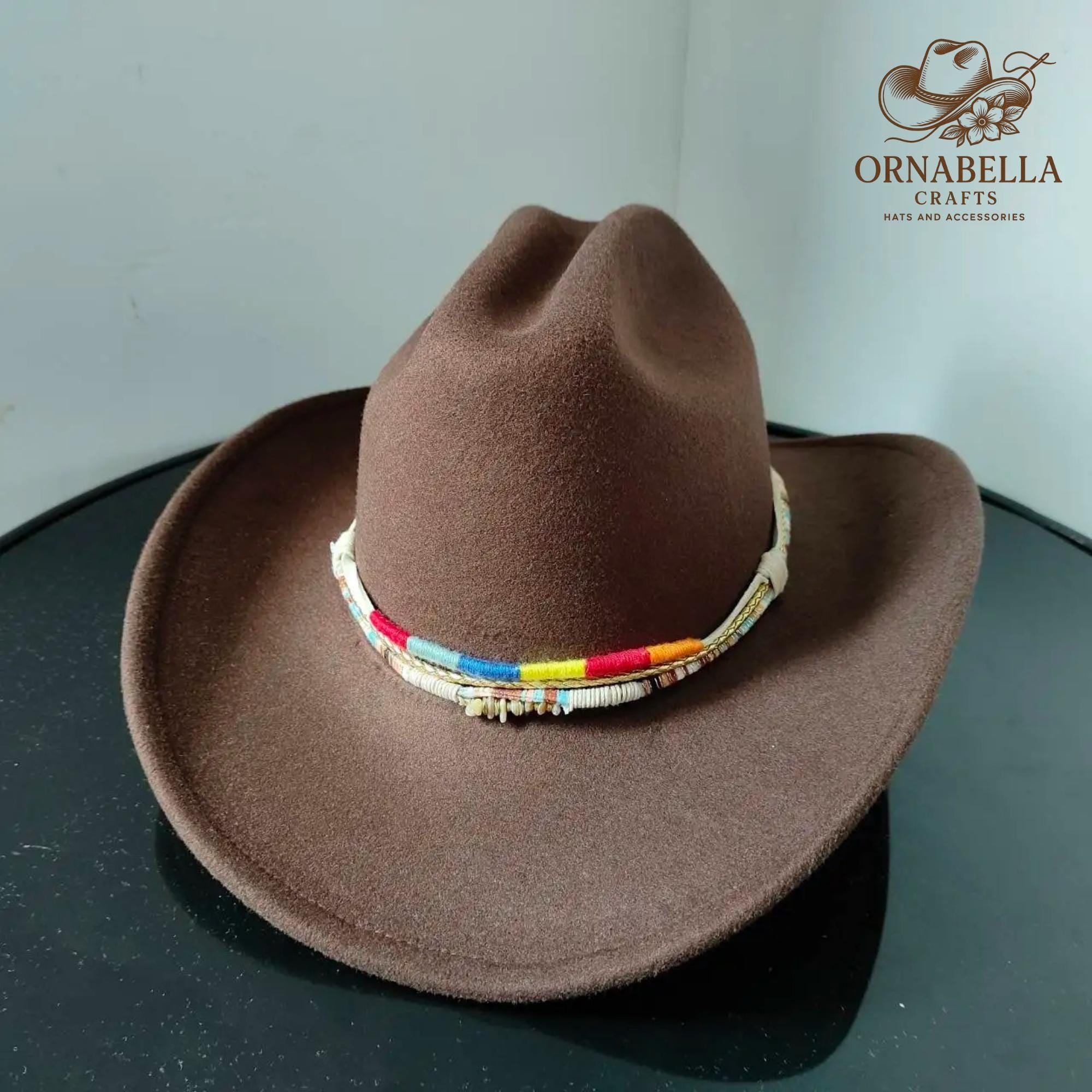 Olive Green Cowboy Hat: Western Style With Boho Braided Band 
