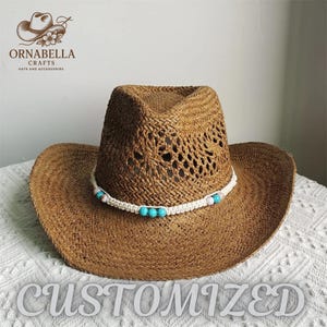 Women And Men Unisex Western Rodeo Cowboy  Straw Hat Beach Sun Hat